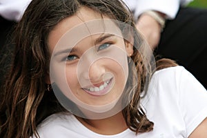 Smiling girl in soft focus