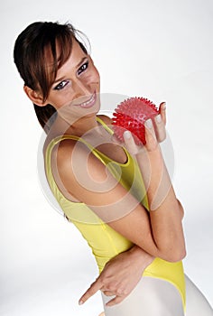 Smiling Girl with Spike Ball