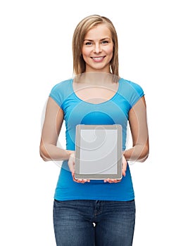 Smiling girl with tablet pc computer
