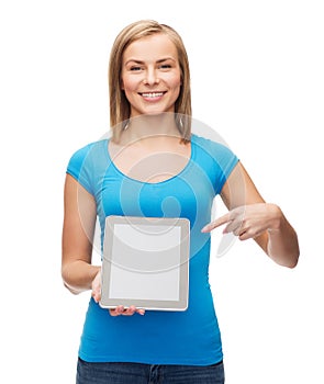 Smiling girl with tablet pc computer