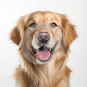 Smiling Golden Retriever Dog In High-key Lighting