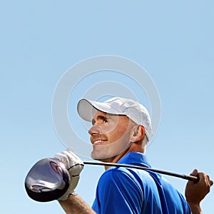 Smiling golfer