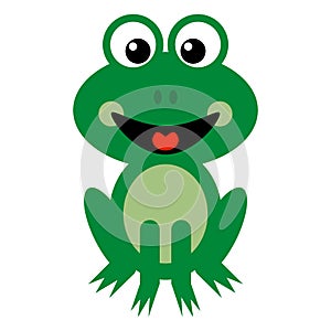 Smiling Green Frog Cartoon