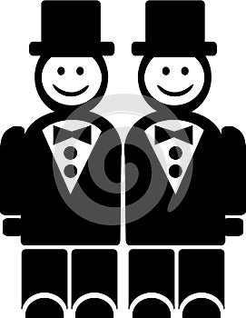 Smiling grooms - gay wedding couple