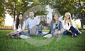 Smiling Group of Attractive Students