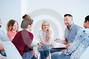 Smiling group of teenagers