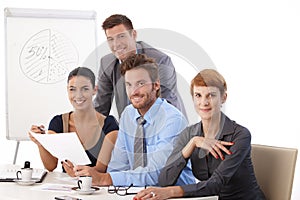 Smiling group of young businesspeople