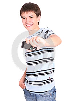 Smiling guy with a phone