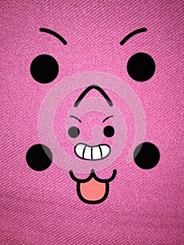 smiling Happiness cheerful pink colour anthropomorphic smiley face close up in Patna India