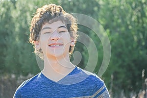 Smiling Happy Boy in Nature