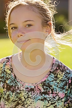 Smiling happy young girl