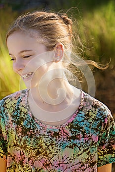 Smiling happy young girl