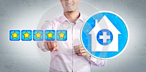 Smiling Healthcare Consumer Giving Star Rating