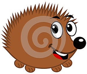 A smiling hedgehog's profile