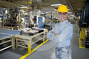 Smiling Industrial Manufacturing Factory Worker
