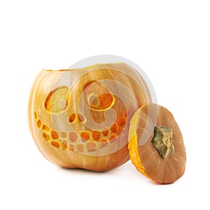 Smiling Jack-O-Lantern pumpkin isolated