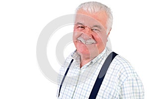 Smiling jovial senior man