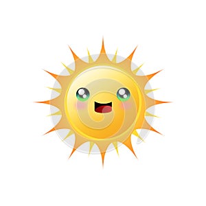 Smiling kawaii cartoon sun