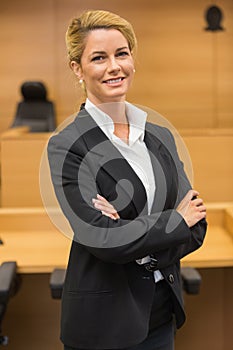 Smiling lawyer looking at camera