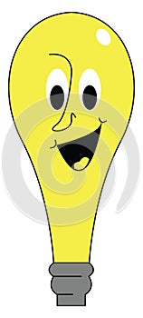 Smiling light bulbillustration vector