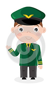 Smiling little boy in airplane pilot uniform