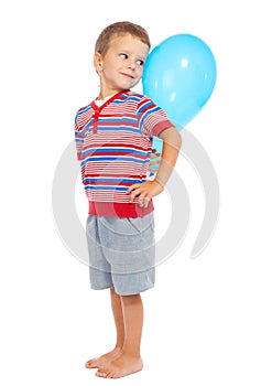 Smiling little boy with balloon