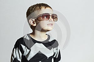 Smiling little boy in sunglasses.Child.Kids fashion