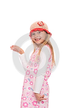 Smiling little girl with knit cap