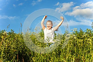 Smiling little girl running