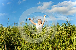 Smiling little girl running