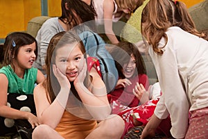 Smiling Little Girl At Sleepover