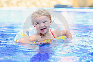 Smiling little girl in swimming pool