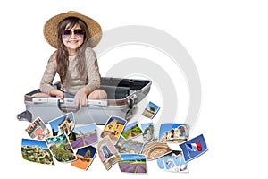 Smiling little girl travel Provence concept