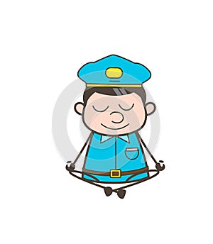Smiling Mailman Doing Meditation Vector