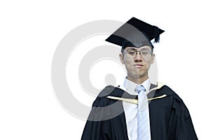 Smiling male asian graduate