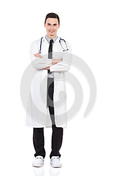 Smiling male doctor posing with arms crossed