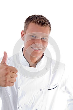 Smiling male with thumbs up