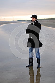 Smiling man at the beach