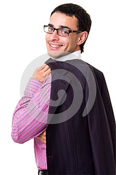 Smiling man with glasses