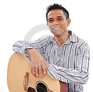 Smiling Man with Guitar