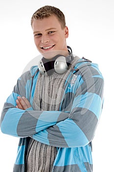 Smiling man with headphone