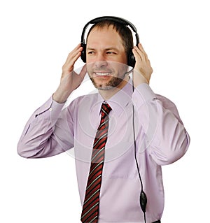 Smiling man with headset