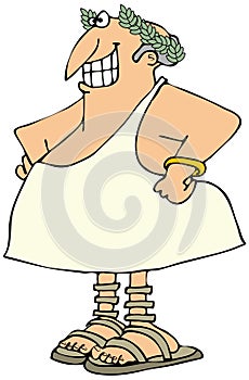 Smiling man in a toga photo