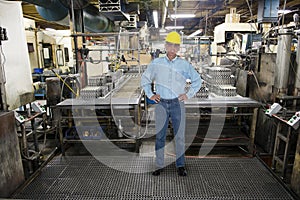 Smiling Man Work, Industrial Manufacturing Factory