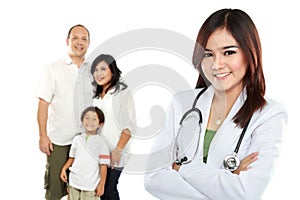 Smiling medical doctor. family healthcare concept