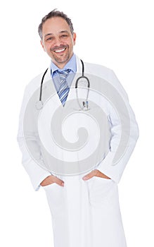 Smiling medical doctor man with stethoscope