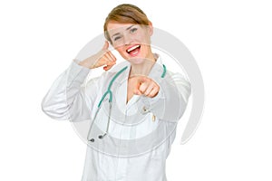 Zdravotné lekár žena zobrazené ma 