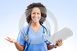 Smiling medical nurse