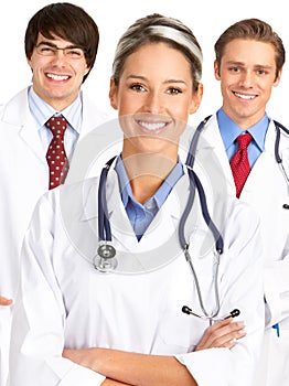 Smiling medical people