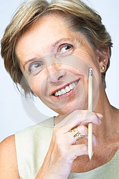 Smiling mid adult woman